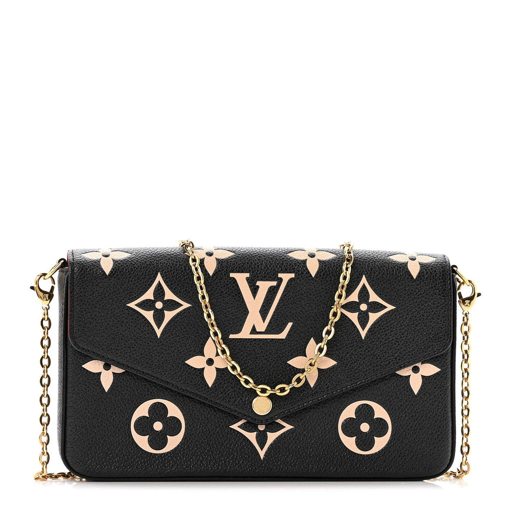 Louis Vuitton Empreinte Monogram Giant Felicie Pochette Black Beige