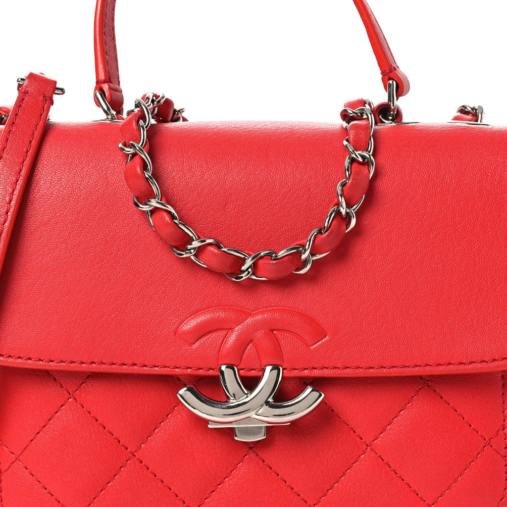 Chanel Goatskin Quilted Small CC Box Flap Red
