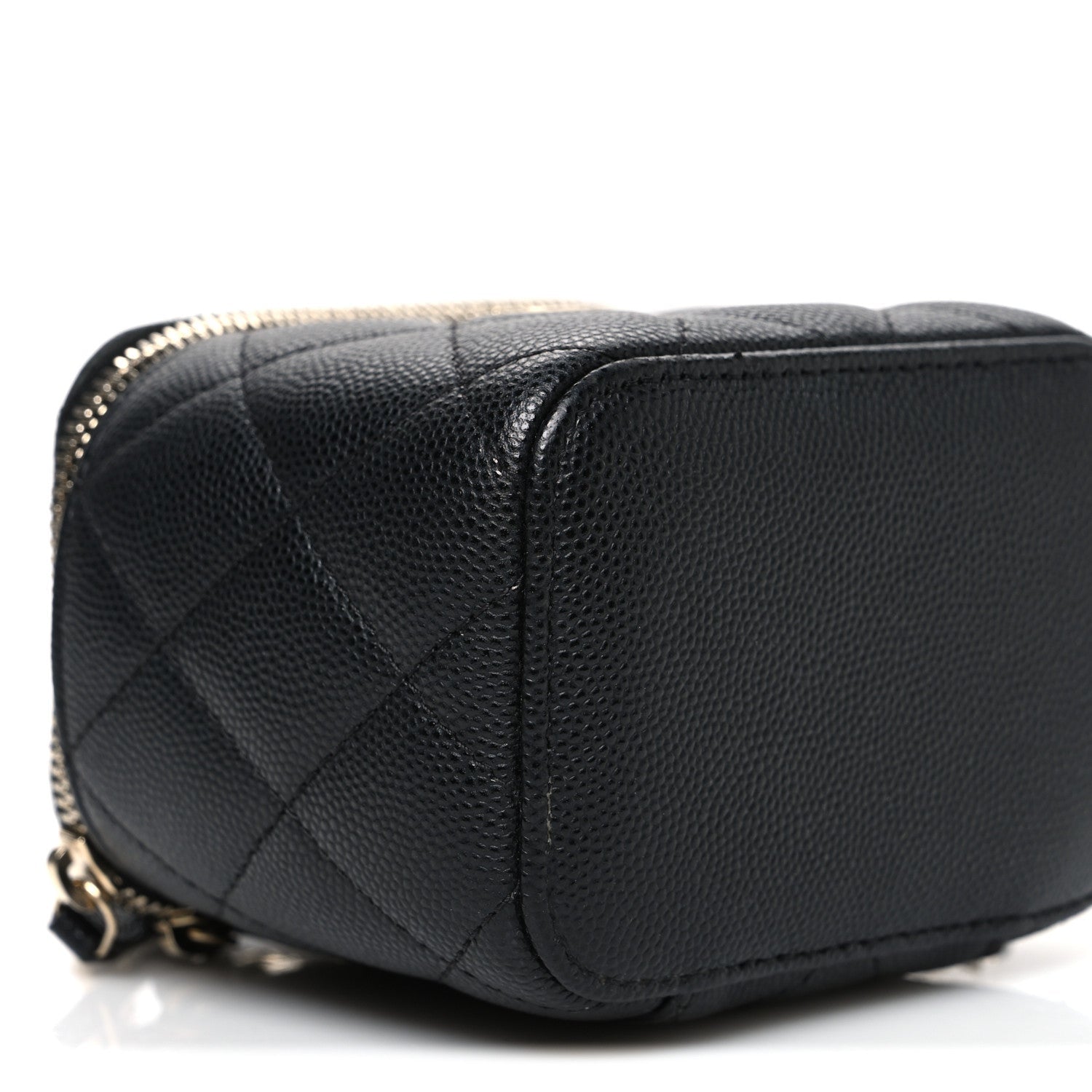 Chanel Caviar Quilted Mini Vanity Case With Chain Black