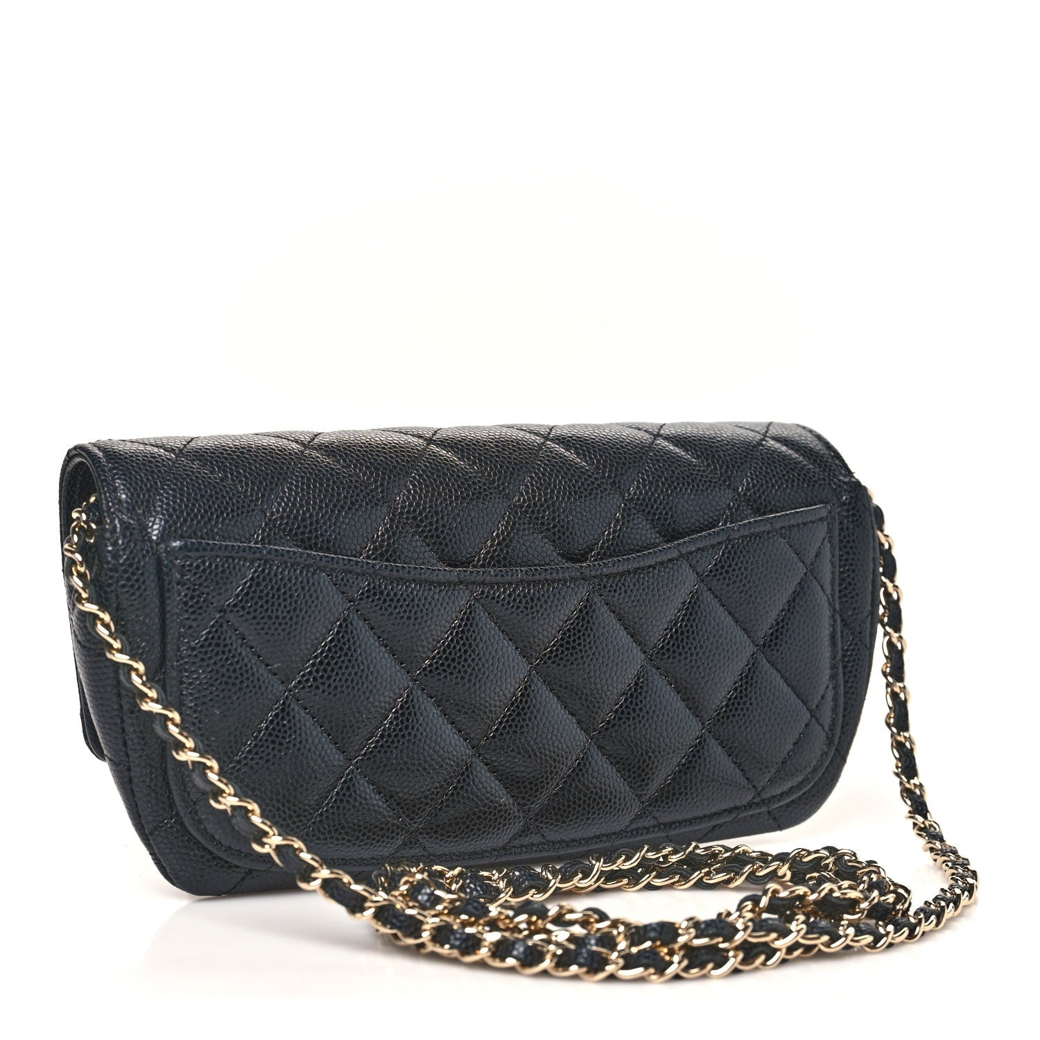 Chanel Caviar Quilted Glasses Case With Chain Black