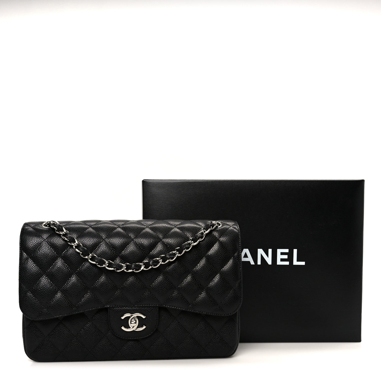 Chanel Caviar Quilted Jumbo Double Flap Black