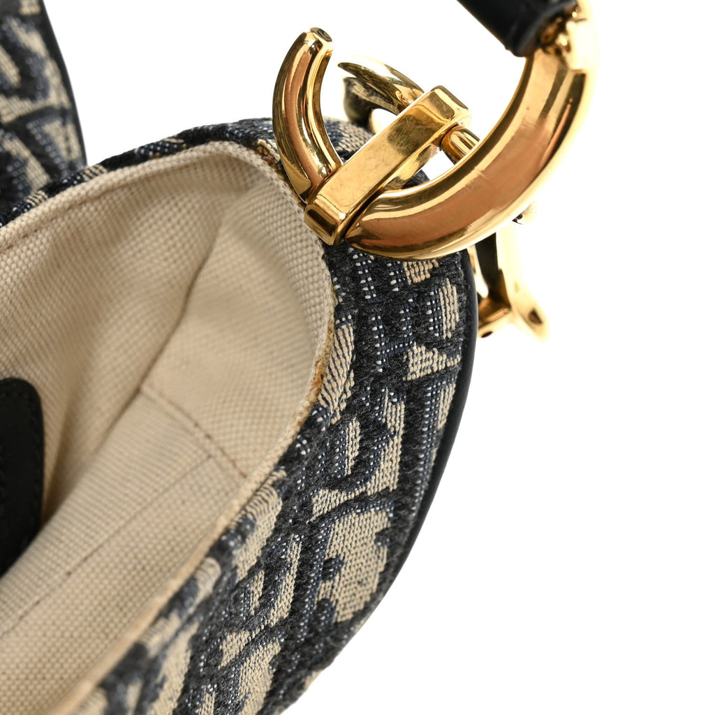 Christian Dior Oblique Saddle Bag Blue