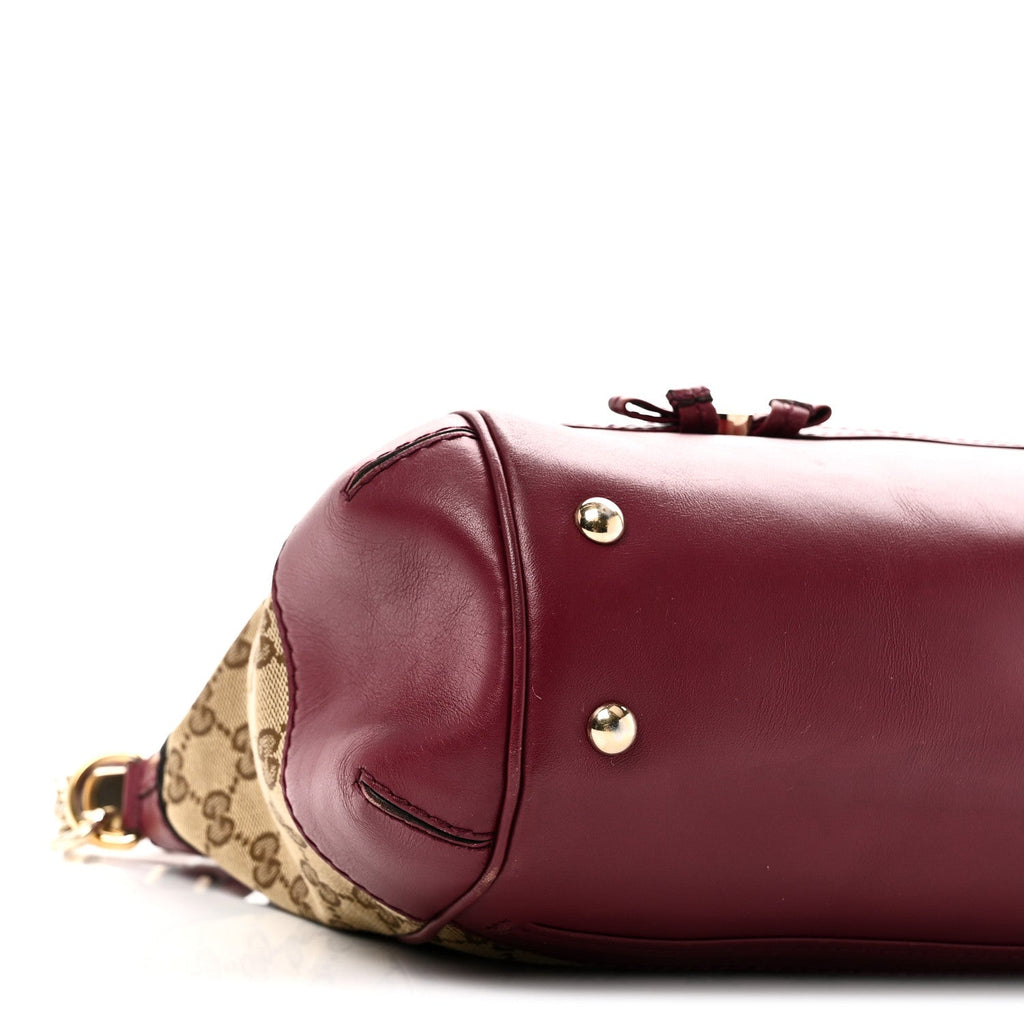Gucci Monogram Web Mayfair Top Handle Satchel Beige Pink
