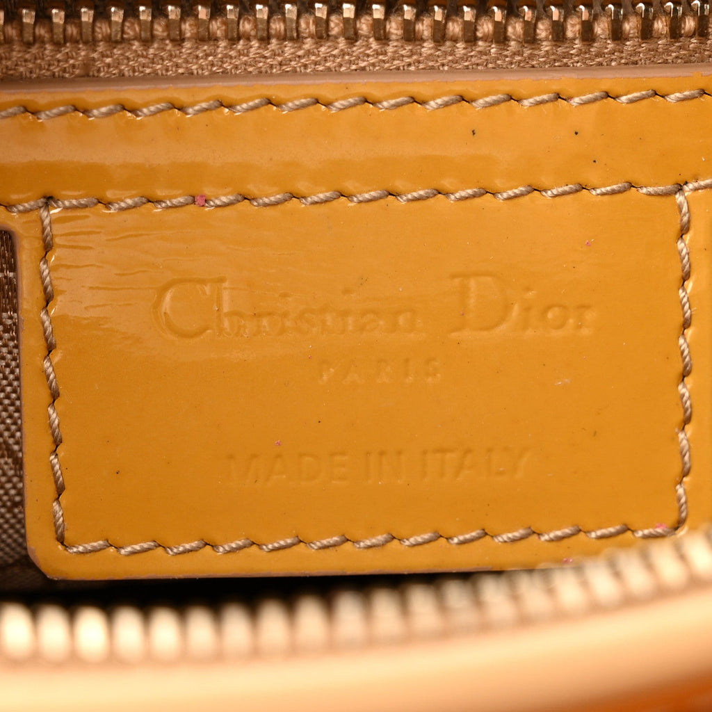Christian Dior Patent Cannage Medium Lady Dior Dark Beige