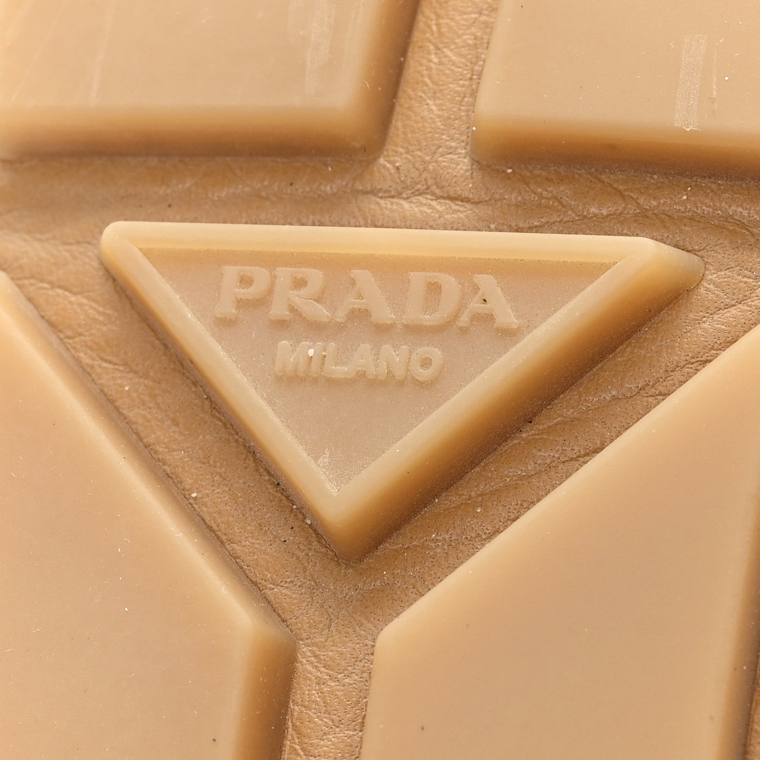 Prada Cervo Triangle Driving Loafer 39.5 Naturale