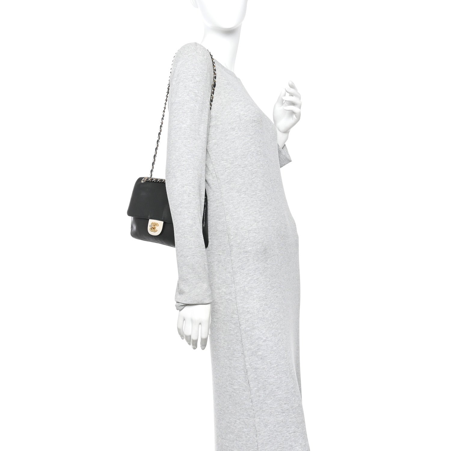 Chanel Lambskin Perforated Medium Single Flap Bag Black White