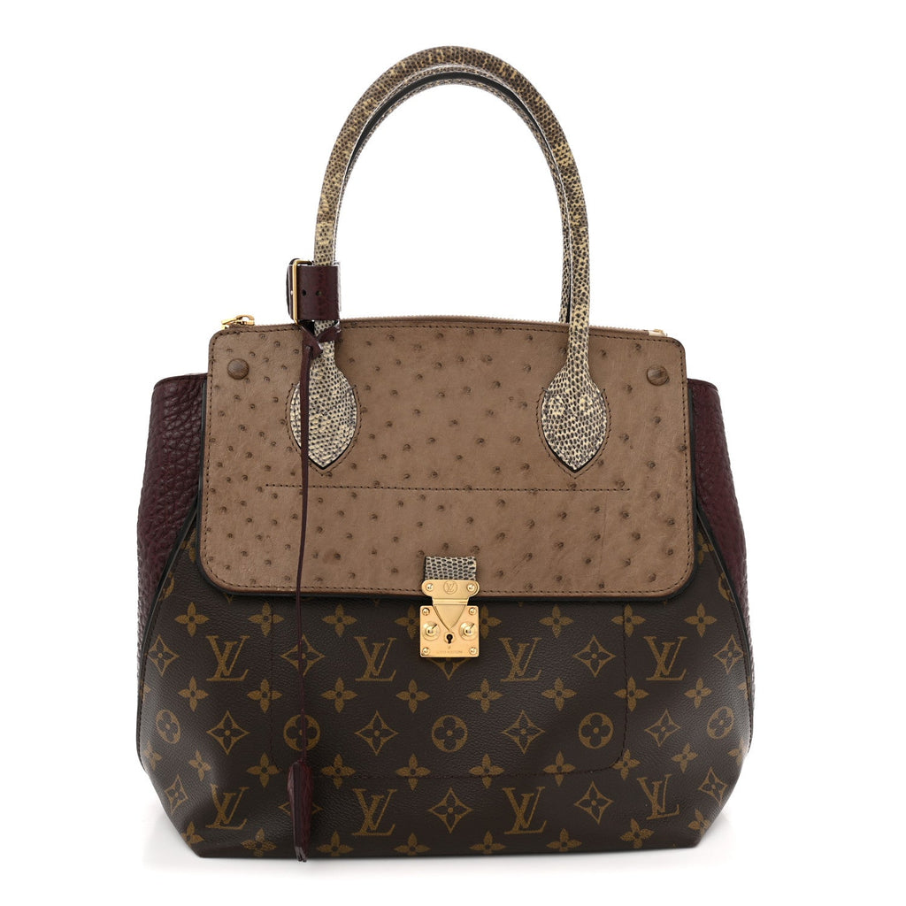 Louis Vuitton Ostrich Lizard Majestueux Tote MM Bordeaux