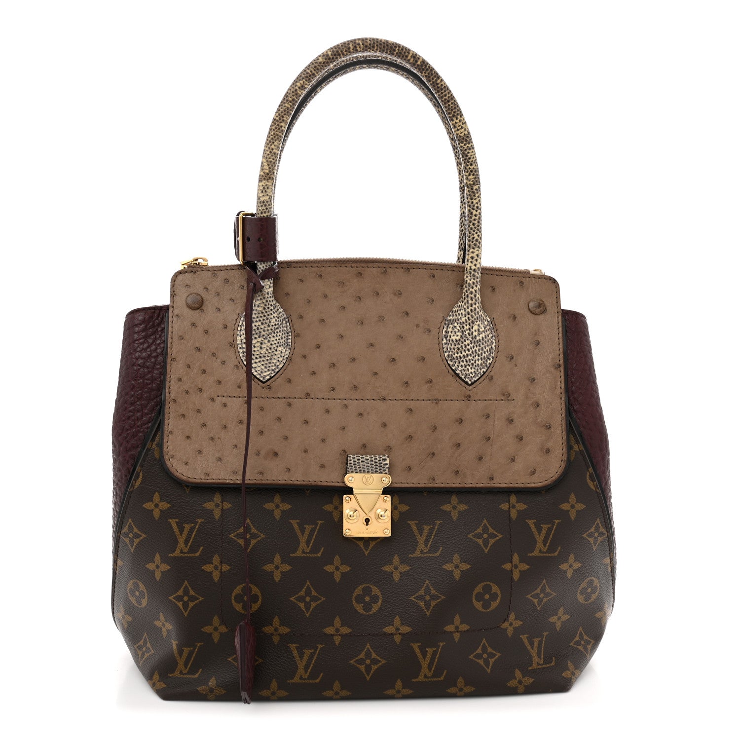 Louis Vuitton Ostrich Lizard Majestueux Tote MM Bordeaux