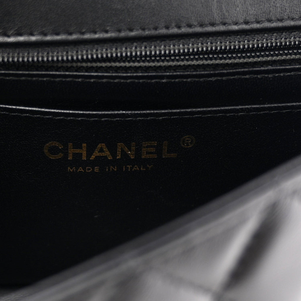 Chanel Lambskin Quilted Hollywood Charms Mini Rectangular Flap Black