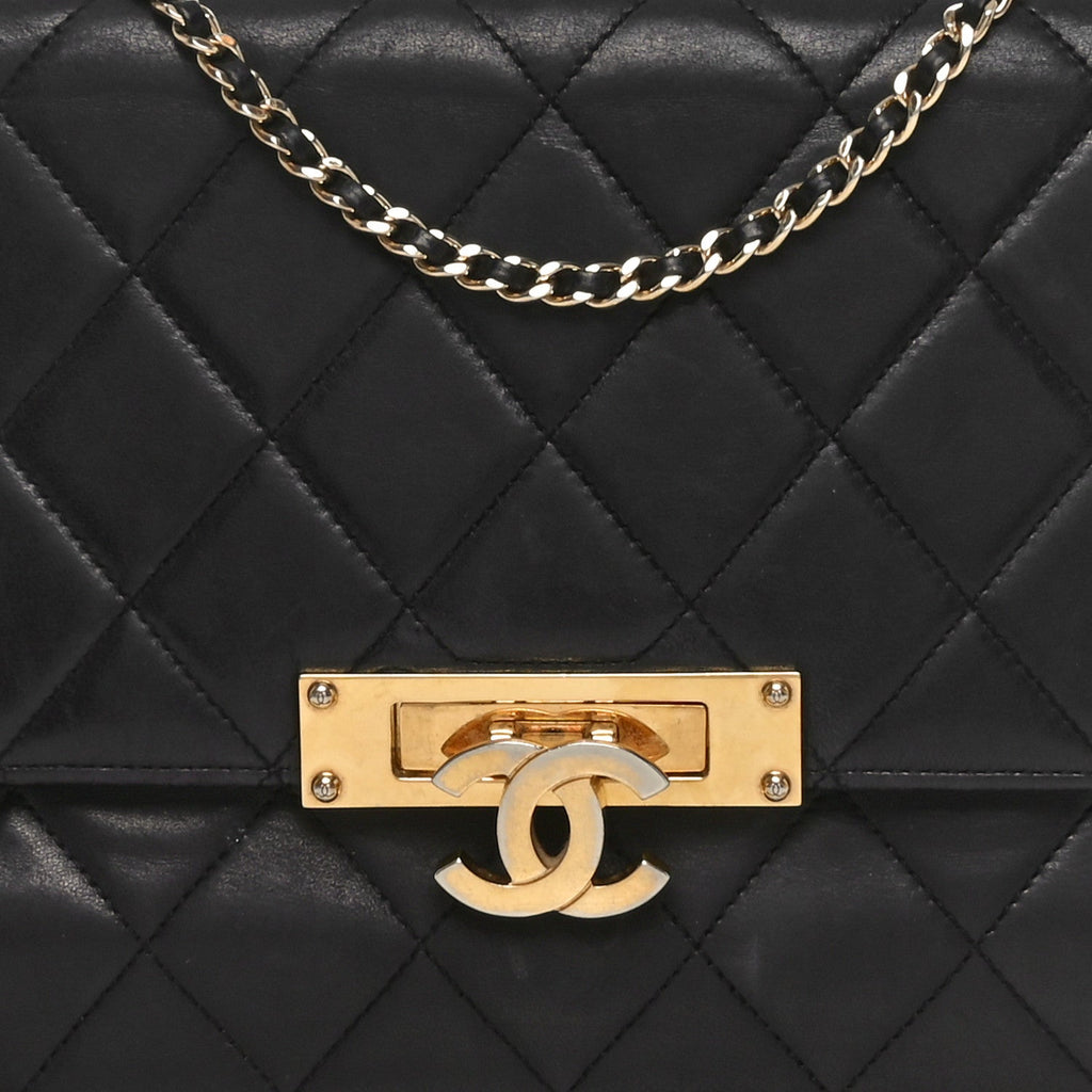 Chanel Lambskin Quilted Medium Golden Class Flap Black