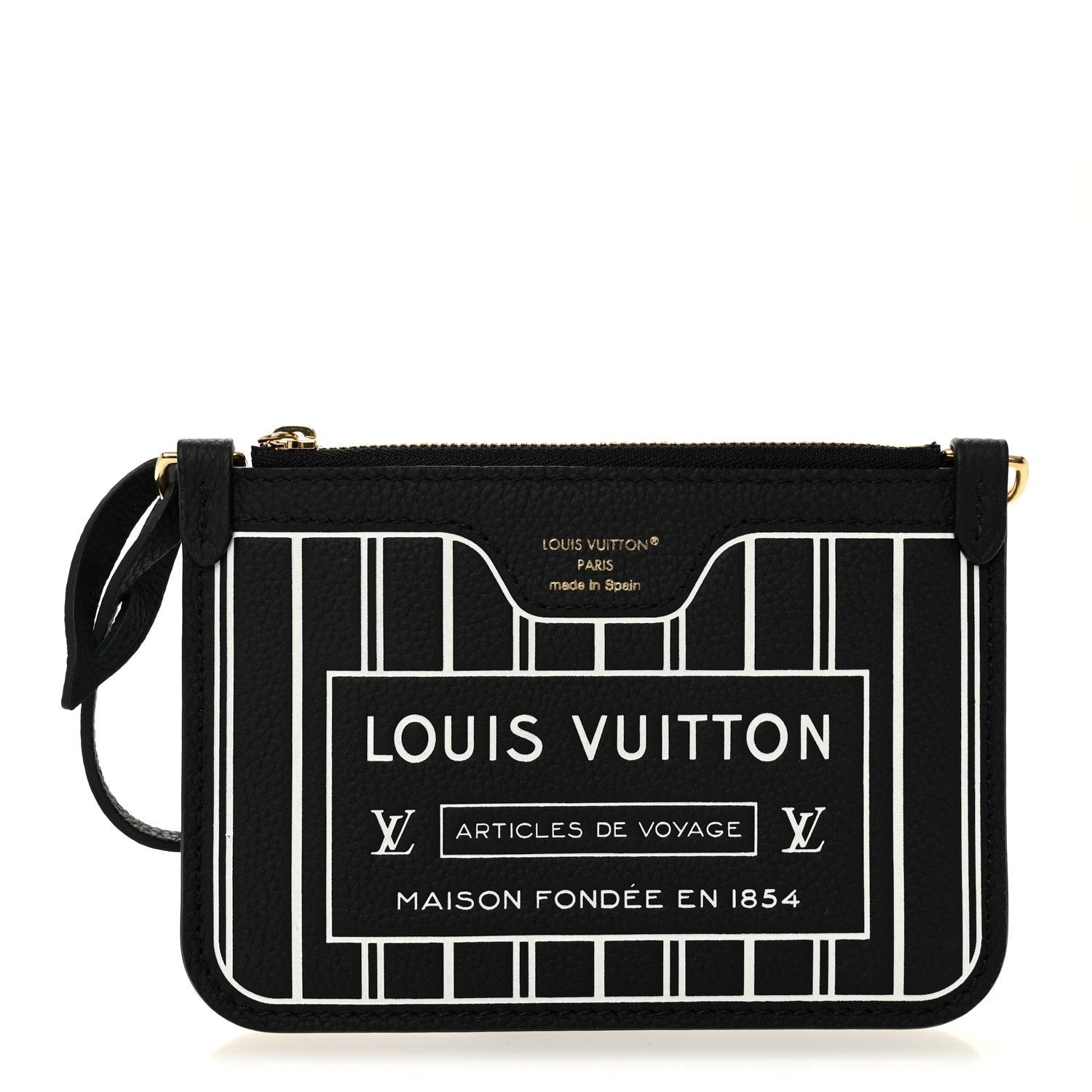 Louis Vuitton Calfskin Neverfull Inside Out MM Pochette Black