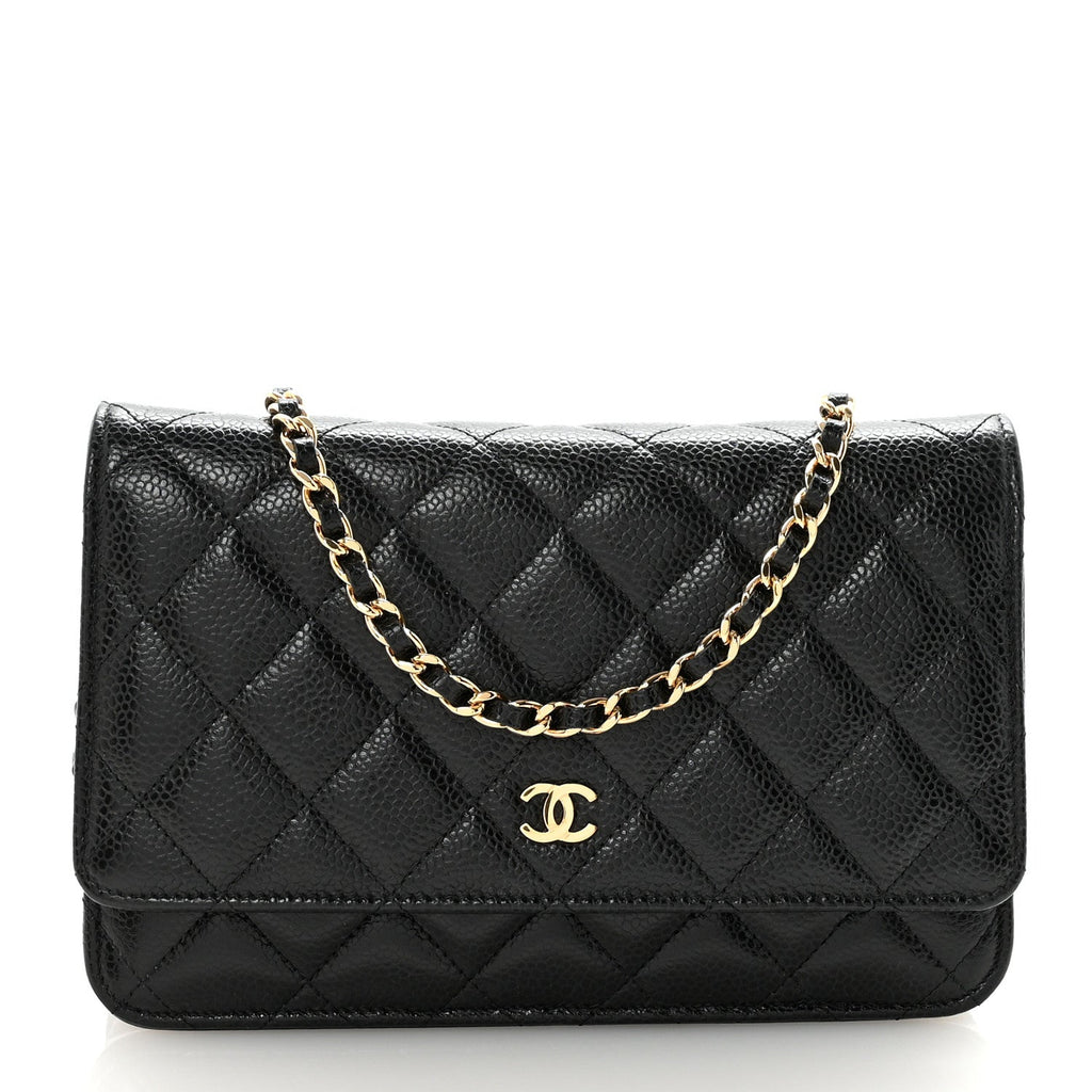 Chanel Caviar Quilted Wallet on Chain WOC Black