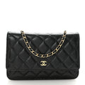 Chanel Caviar Quilted Wallet on Chain WOC Black