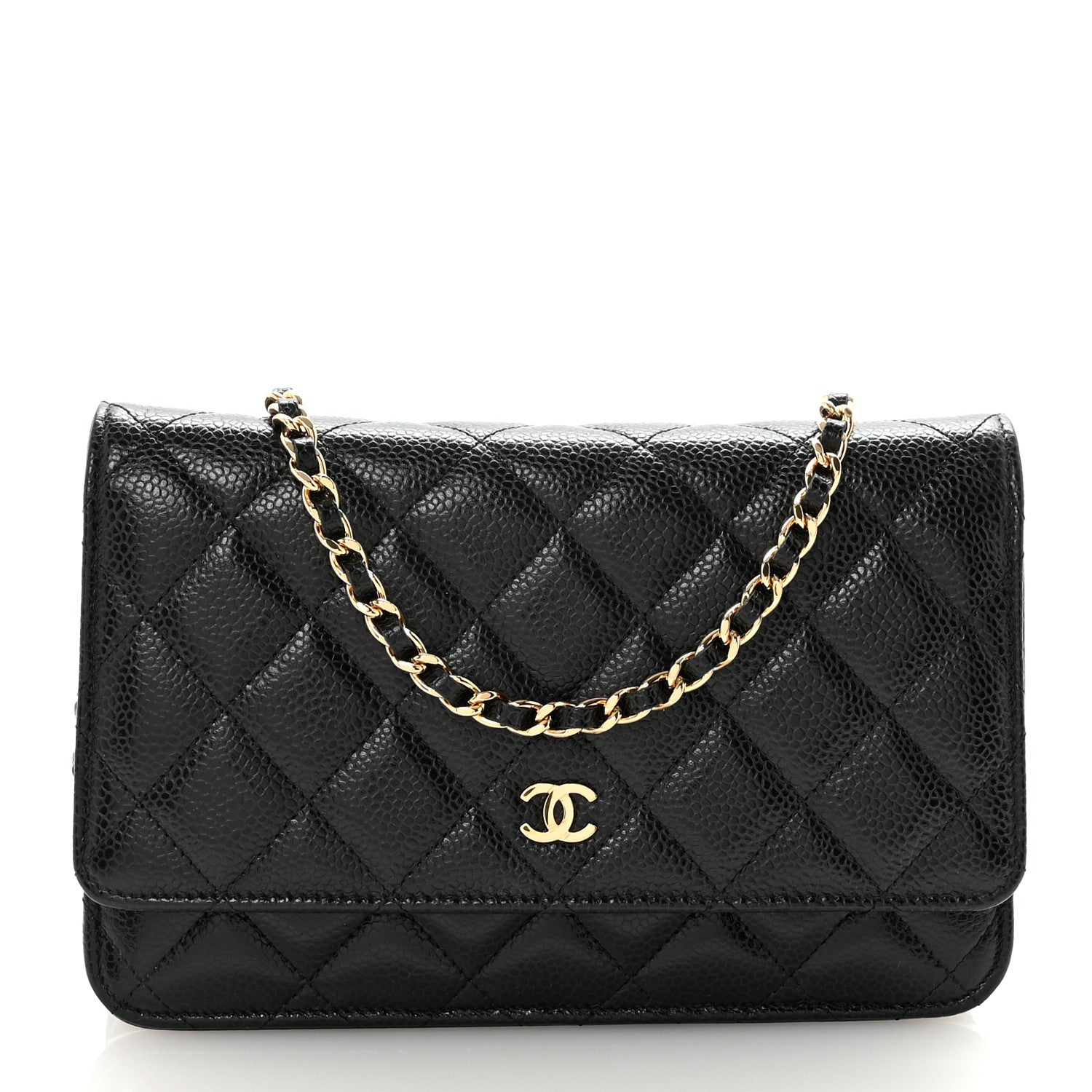 Chanel Caviar Quilted Wallet on Chain WOC Black