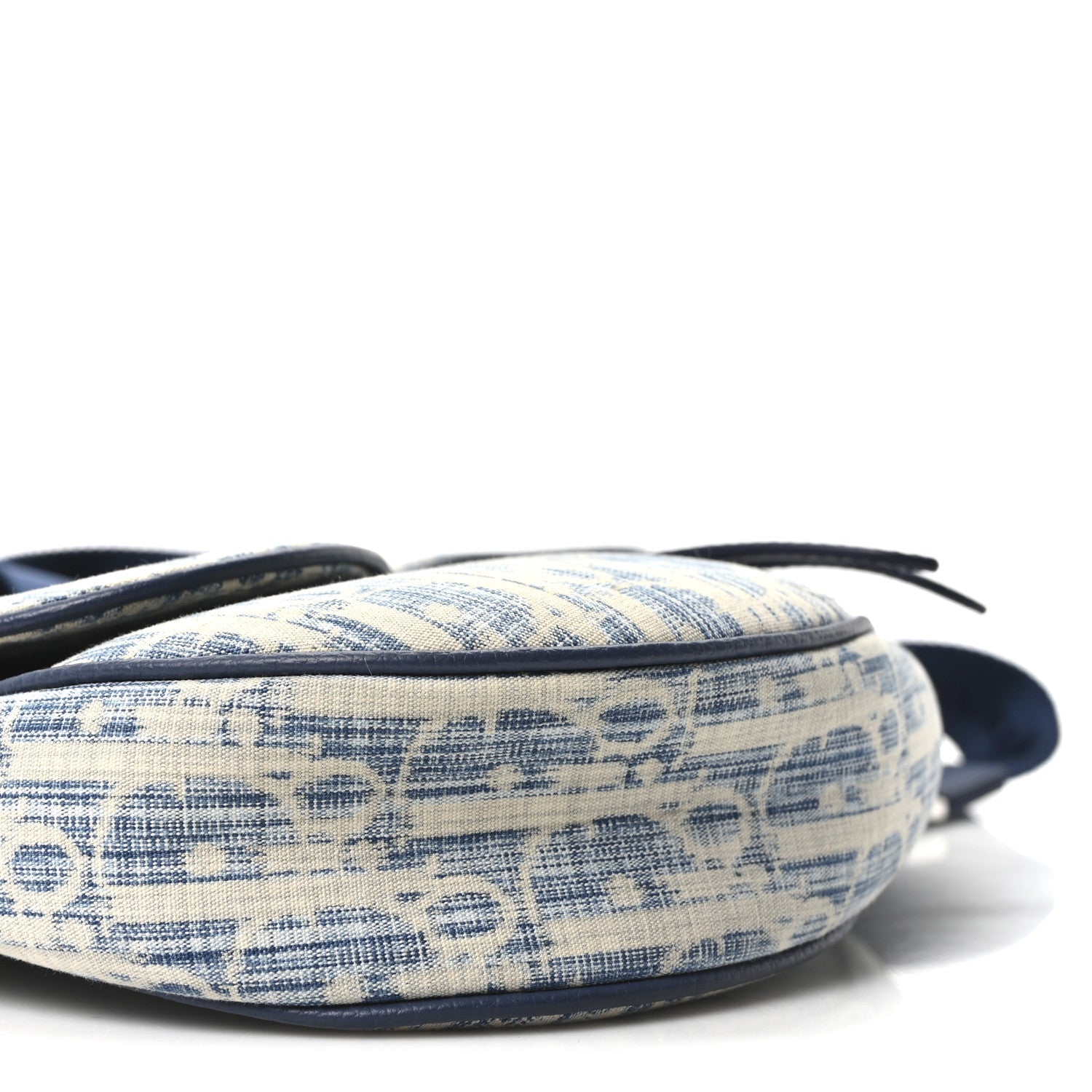 Christian Dior Denim Jacquard Oblique Kasuri Mens Saddle Bag Kasuri Blue White