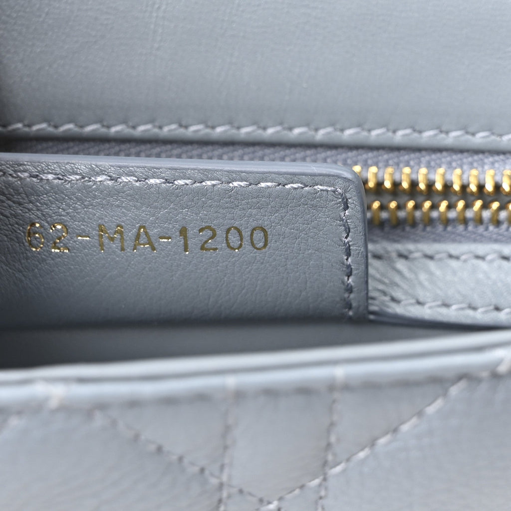 Christian Dior Calfskin Cannage Small Caro Bag Cloud Blue