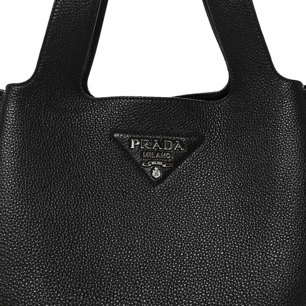 Prada Vitello Daino Soft Large Dynamique Tote Black