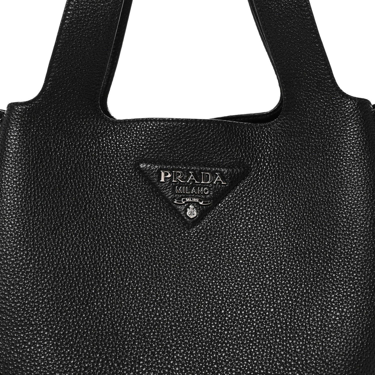 Prada Vitello Daino Soft Large Dynamique Tote Black