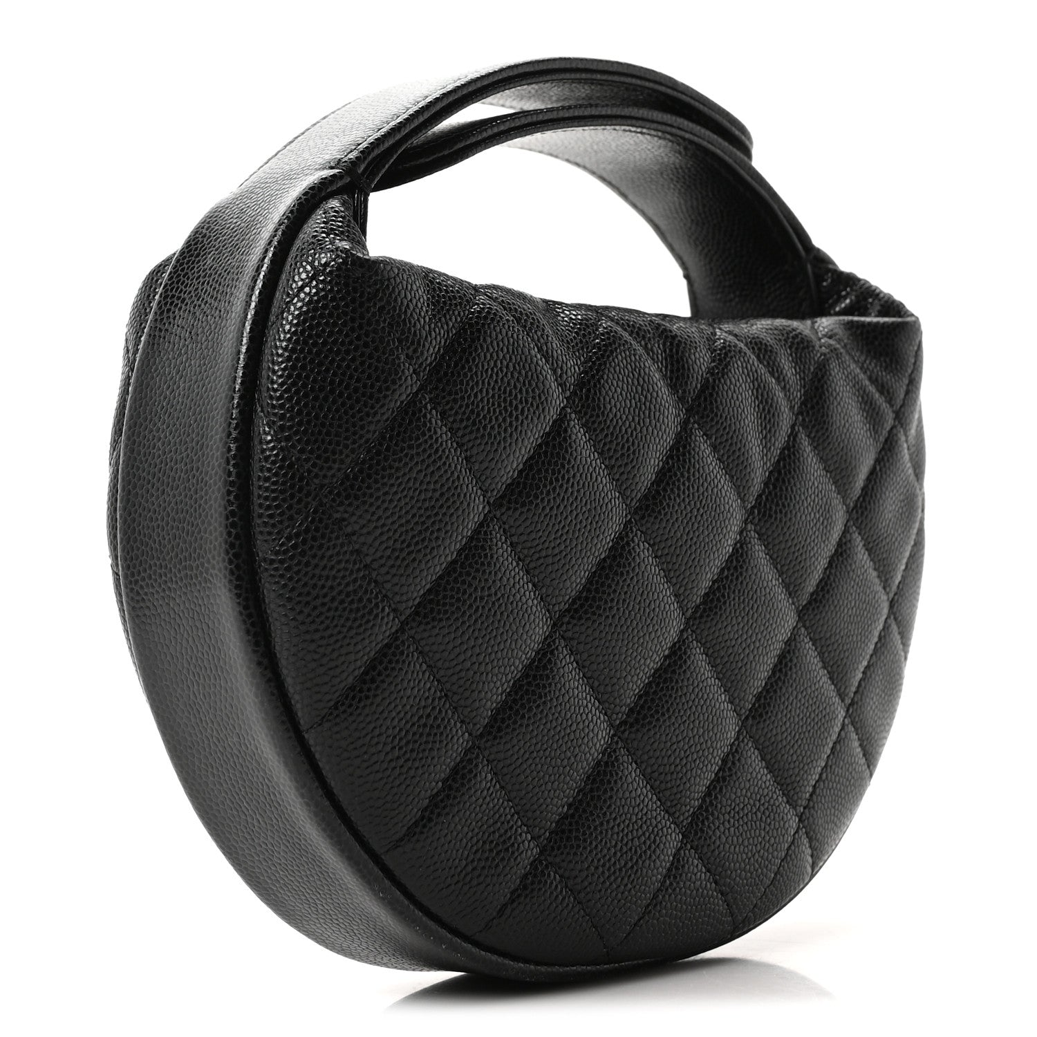 Chanel Caviar Quilted Polly Pocket Pouch Hobo Black