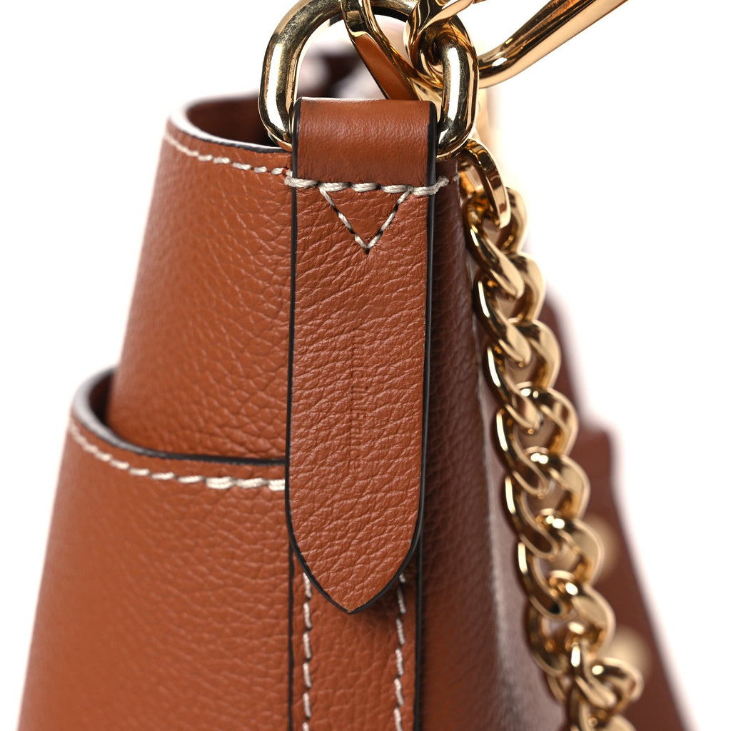 Louis Vuitton Calfskin Lock and Walk Bucket Cognac