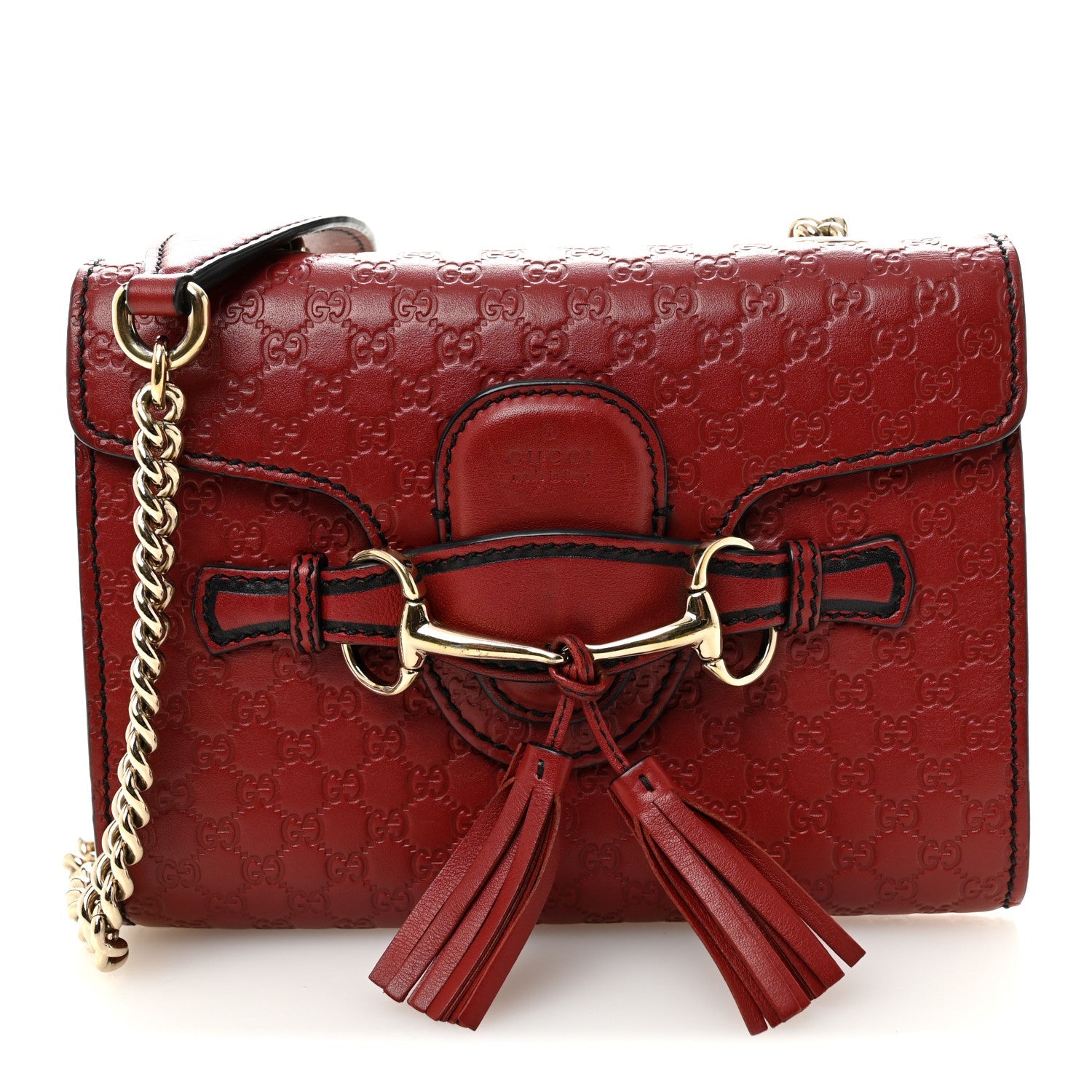 Gucci Soft Microguccissima Mini Emily Chain Shoulder Bag Rosso