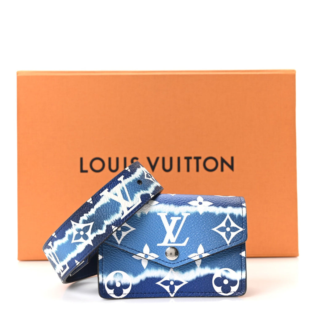 Louis Vuitton Monogram Escale 30mm Daily Multi Pocket Belt 80 32 Blue