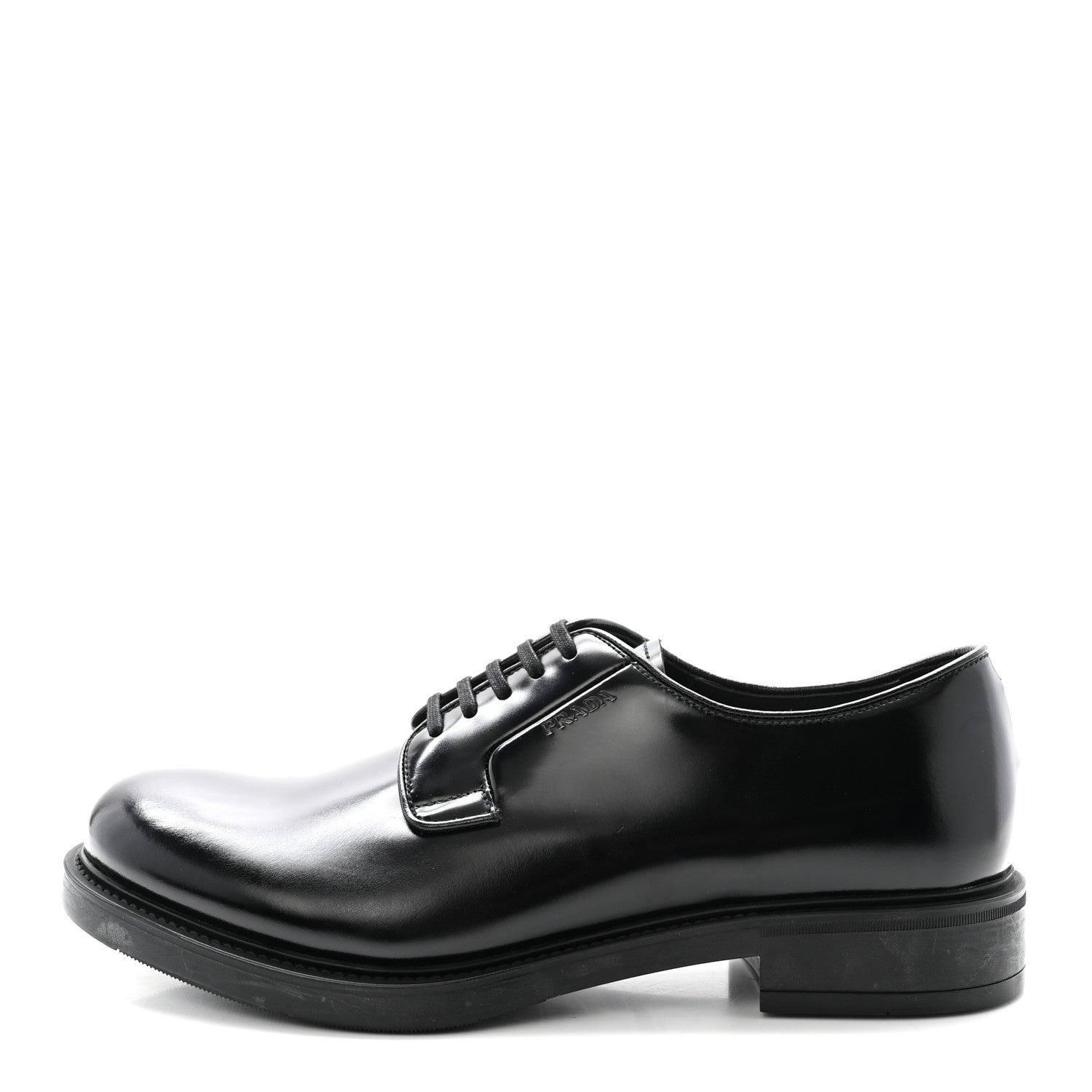 Prada Spazzolato Mens Derby Loafers 7.5 Black