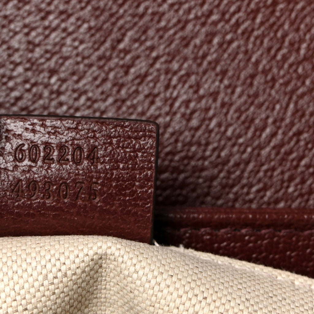 Gucci Monogram Textured Dollar Calfskin Horsebit 1955 Shoulder Bag Sahara Rubino Chardonnay