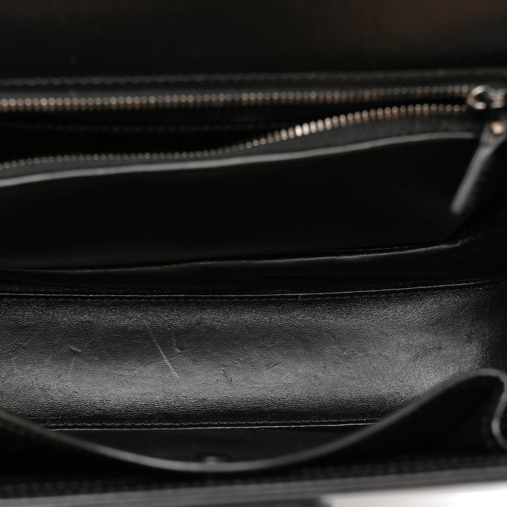 Gucci Boarded Dyana Lux Calfskin Web Monochrome Medium Bamboo 1947 Top Handle Bag Black