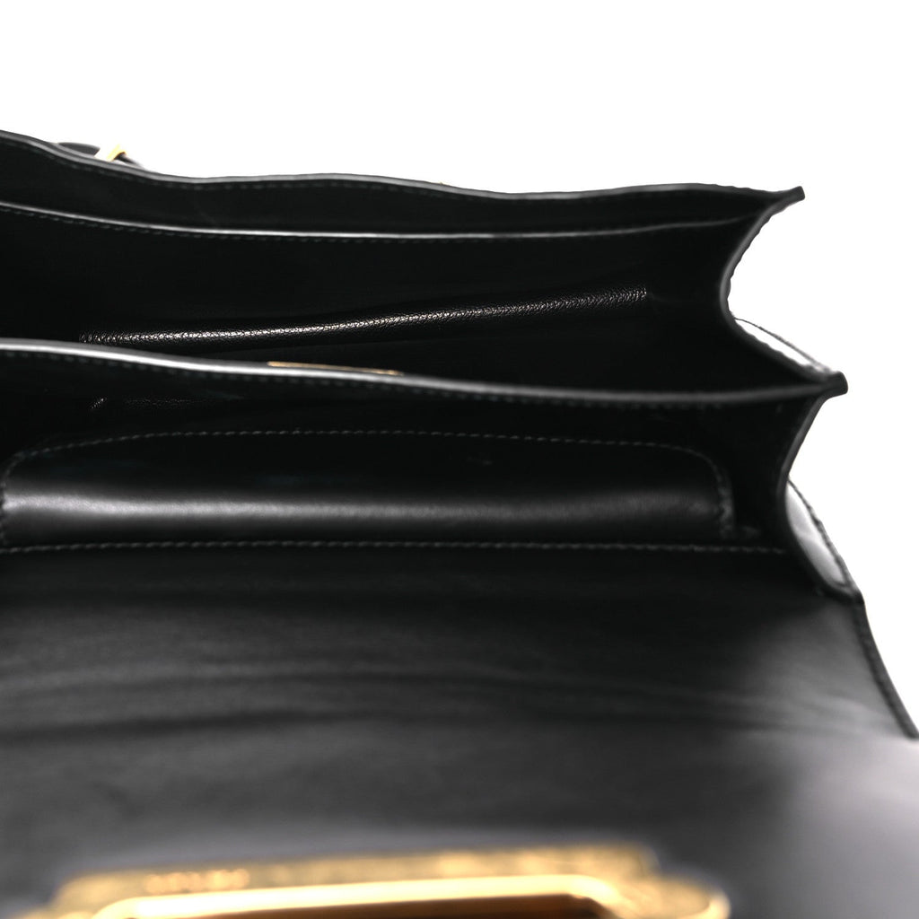 Prada City Calfskin Ostrich Cahier Bag Fuoco Black