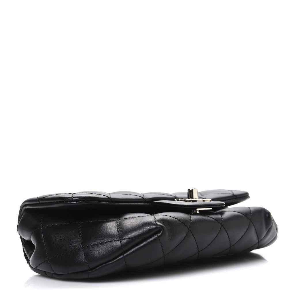 Chanel Calfskin Quilted CC Uniform Flap Belt Bag Black