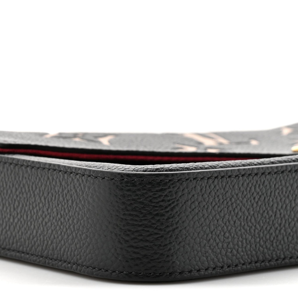 Louis Vuitton Empreinte Monogram Giant Felicie Pochette Black Beige