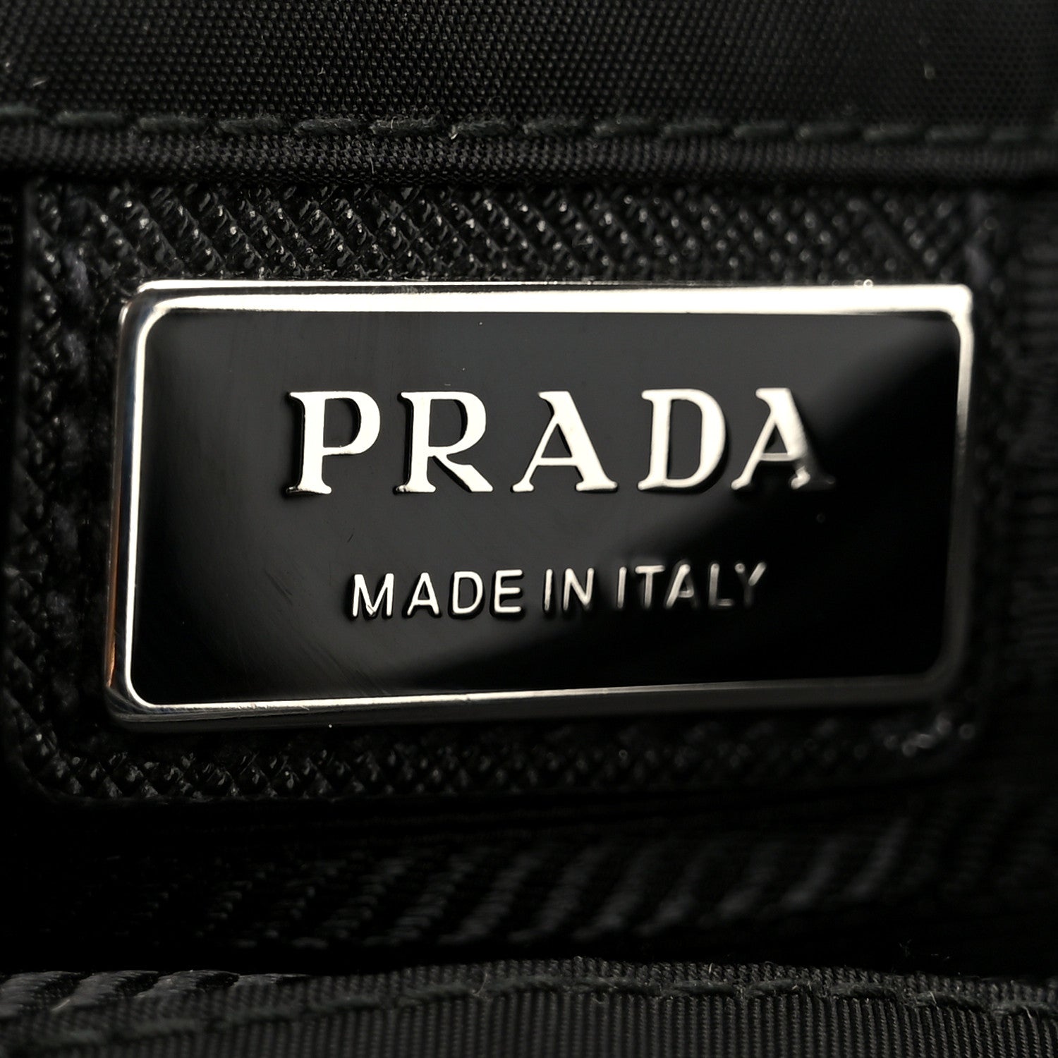 Prada Re-Nylon Saffiano Pocket Double Snap Buckle Shoulder Bag Black