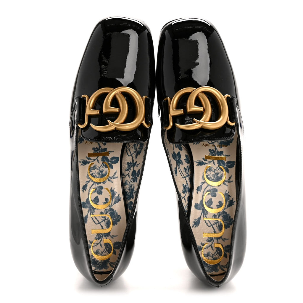 Gucci Vernice GG Victoire 55mm Loafer Pumps 36 Black
