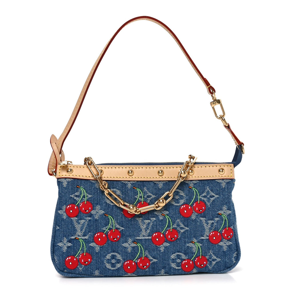 Louis Vuitton LV X TM Monogram Denim Cerises Pochette Accessories Blue