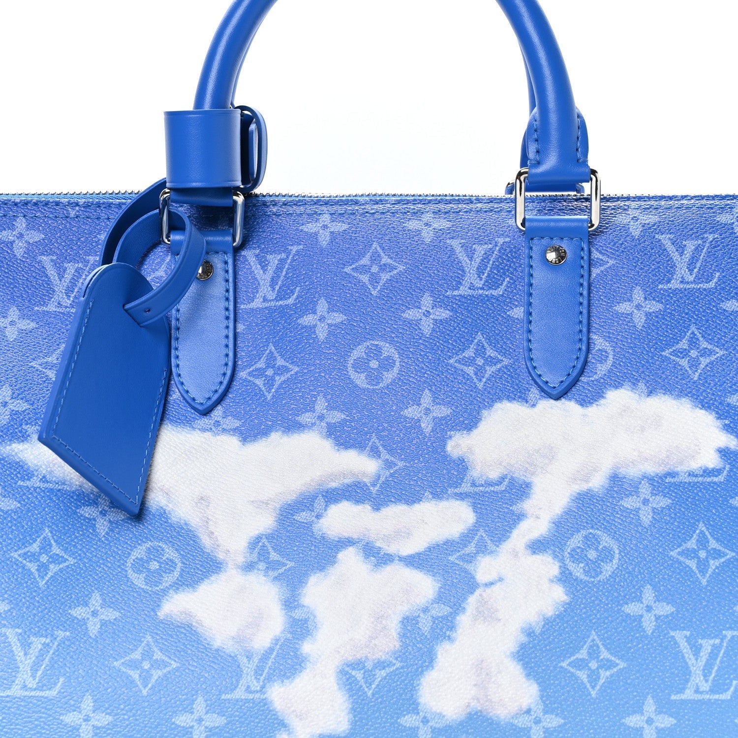 Louis Vuitton Monogram Clouds Keepall Bandouliere 50 Blue