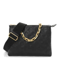 Louis Vuitton Lambskin Embossed Monogram Coussin PM Black