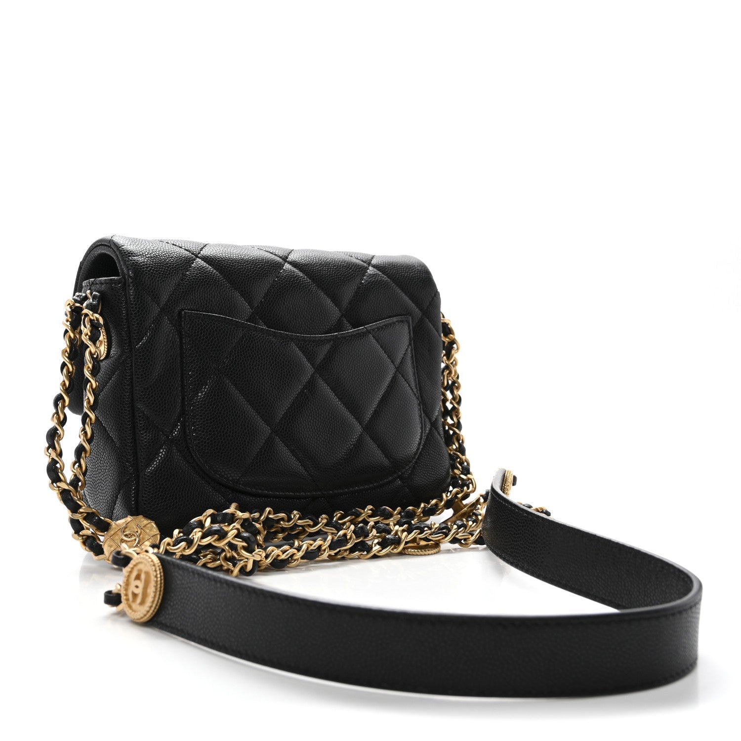 Chanel Caviar Quilted Mini Twist Your Buttons Flap Black