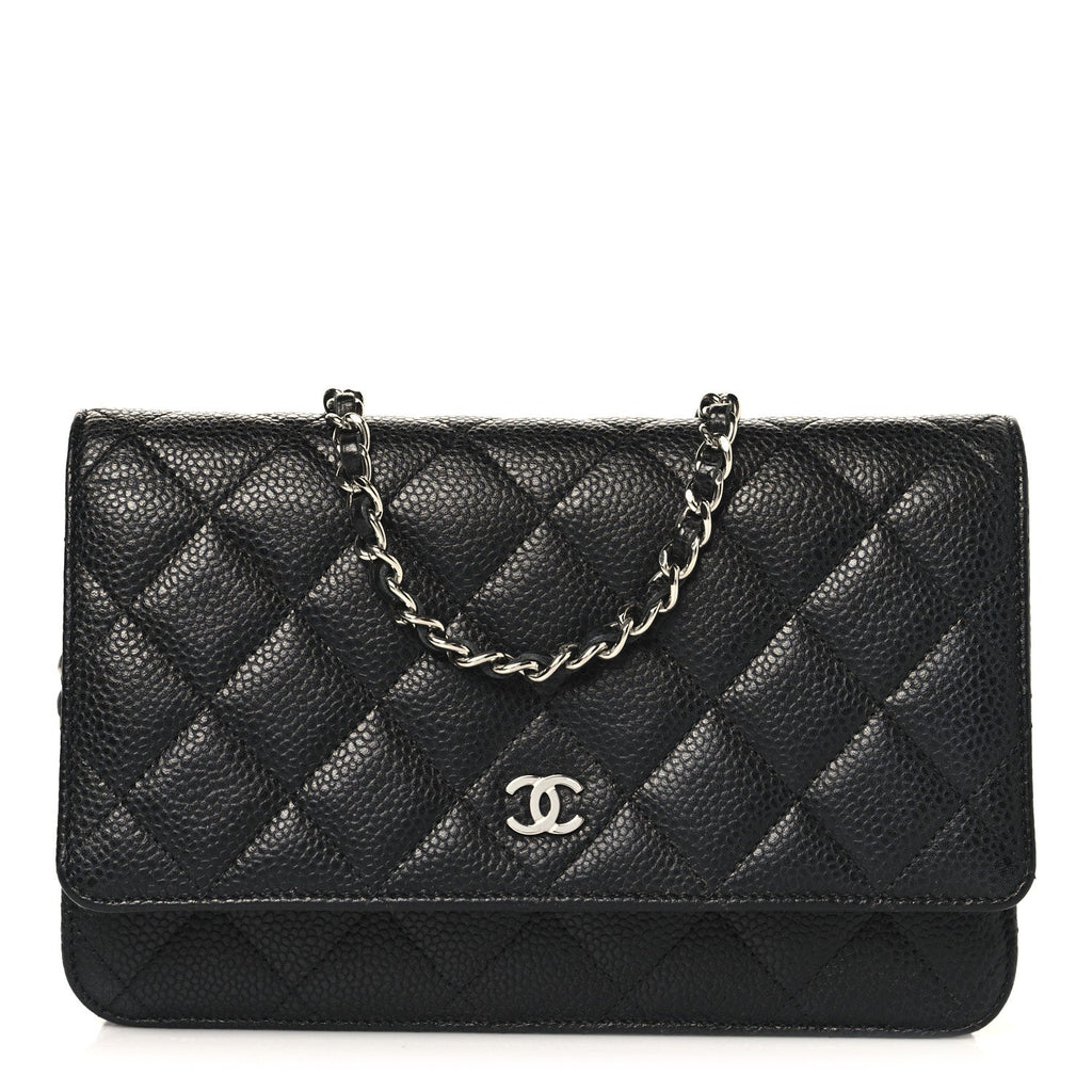 Chanel Caviar Quilted Wallet on Chain WOC Black