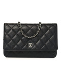 Chanel Caviar Quilted Wallet on Chain WOC Black