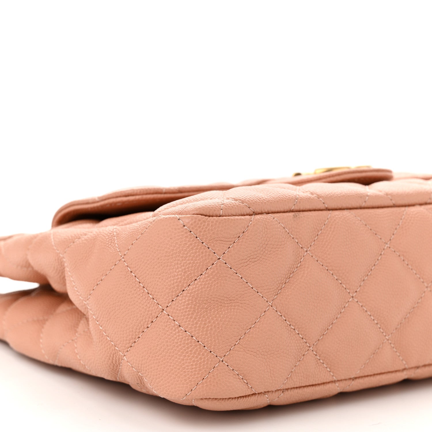Chanel Caviar Quilted Wavy CC Hobo Beige