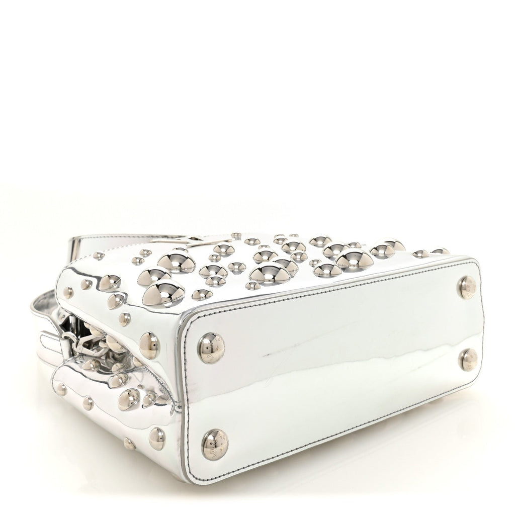 Louis Vuitton LV X YK Metallic Taurillon Brass Metal Dots Capucines BB Silver