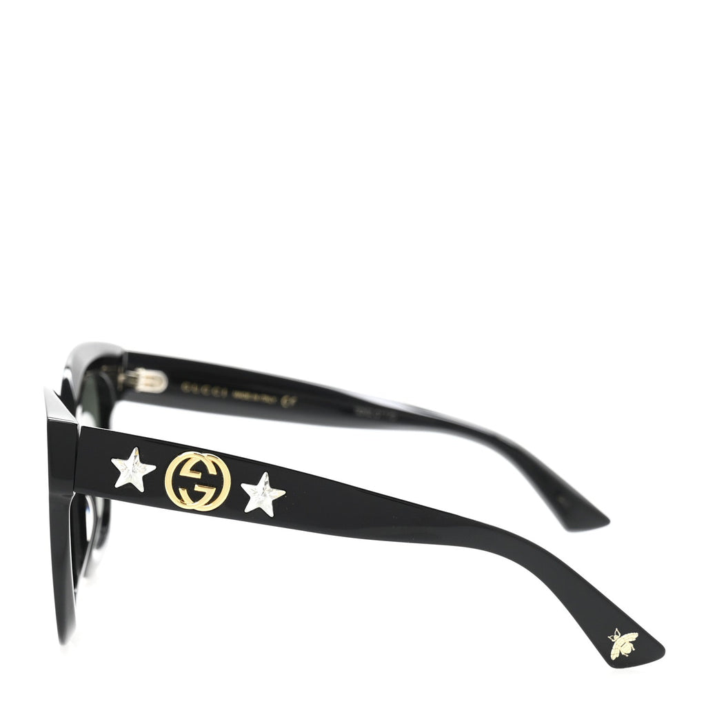 Gucci Round Frame Star Sunglasses GG0208S Black