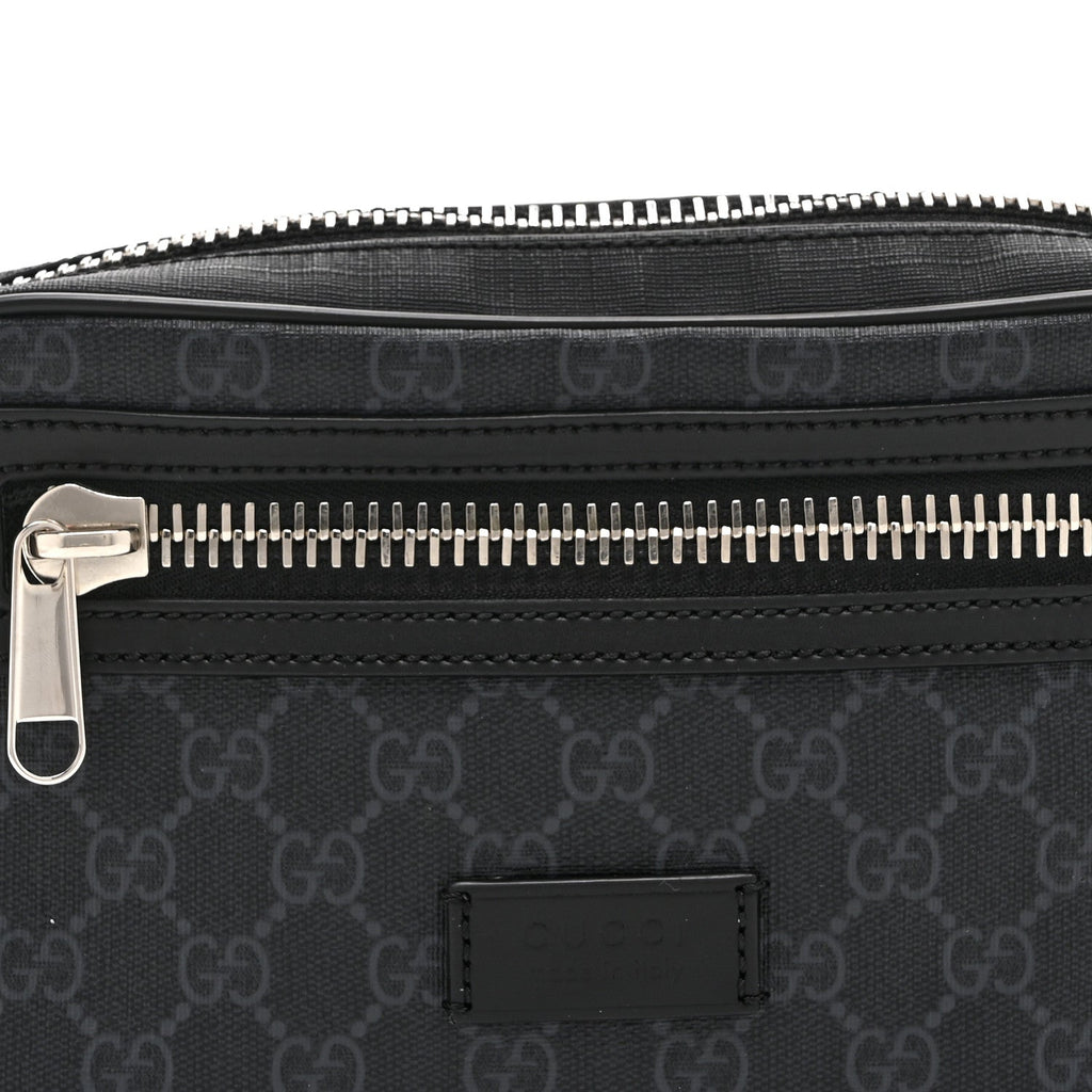 Gucci Soft GG Supreme Monogram Web Belt Bag Black Grey