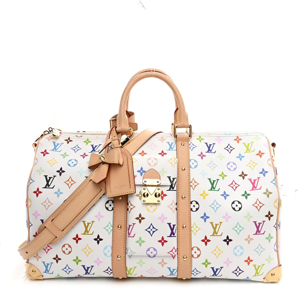 Louis Vuitton LV X TM Monogram Multicolor Keepall Bandouliere 45 White