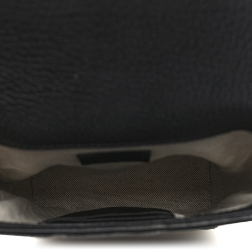 Gucci Piuma Calfskin Jumbo GG Embossed Small Messenger Bag Black