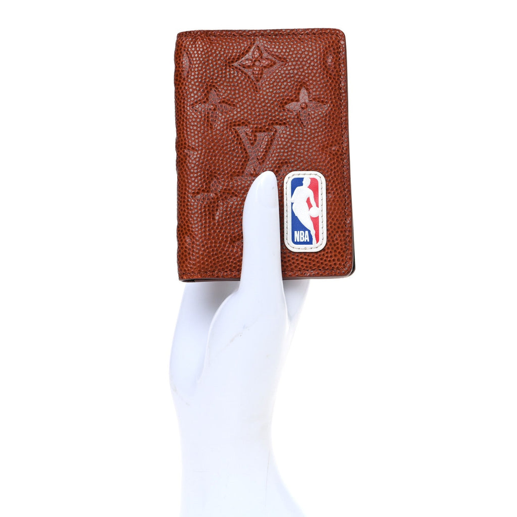 Louis Vuitton X NBA Grained Calfskin Monogram Pocket Organizer Brick Orange