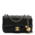 Chanel Lambskin Quilted Mini Rectangular Pearl Crush Flap Black