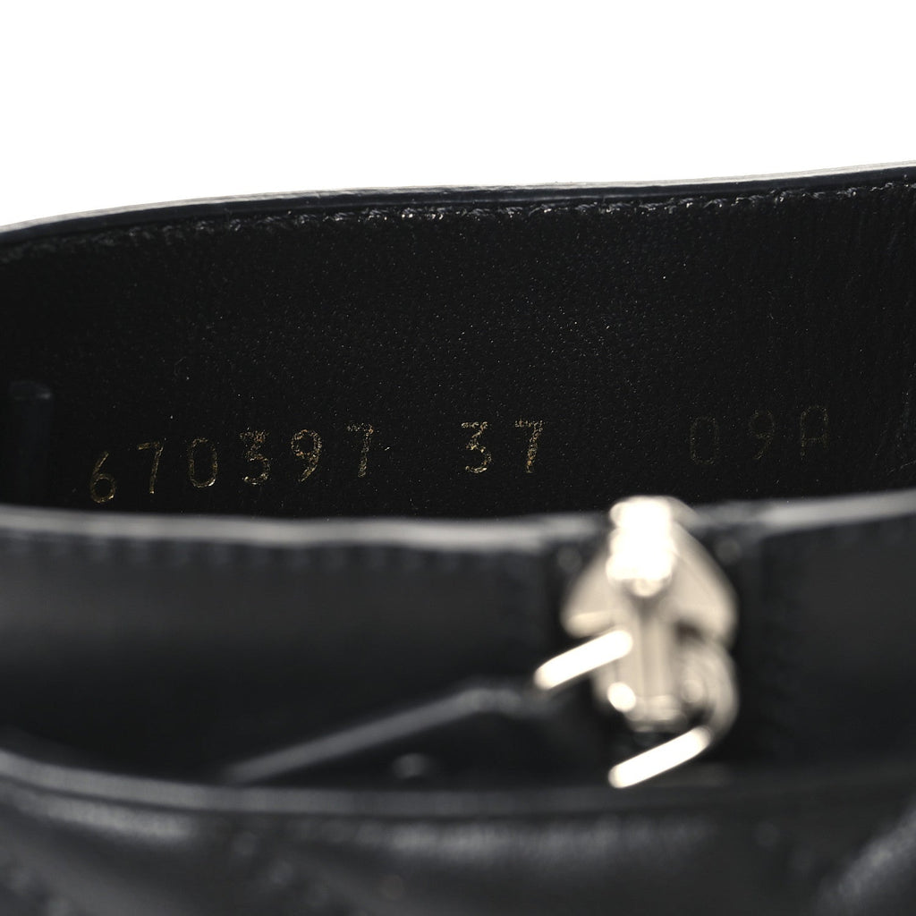 Gucci Flores Calfskin Nappa Matelasse GG 40mm Ankle Boots 37 Black