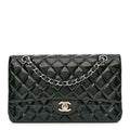 Chanel Patent Quilted Medium Double Flap Blue